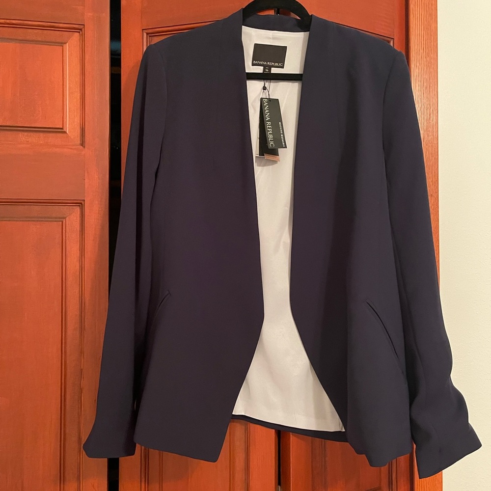 NWT Navy Blue Banana Republic Suit Jacket size 16tall